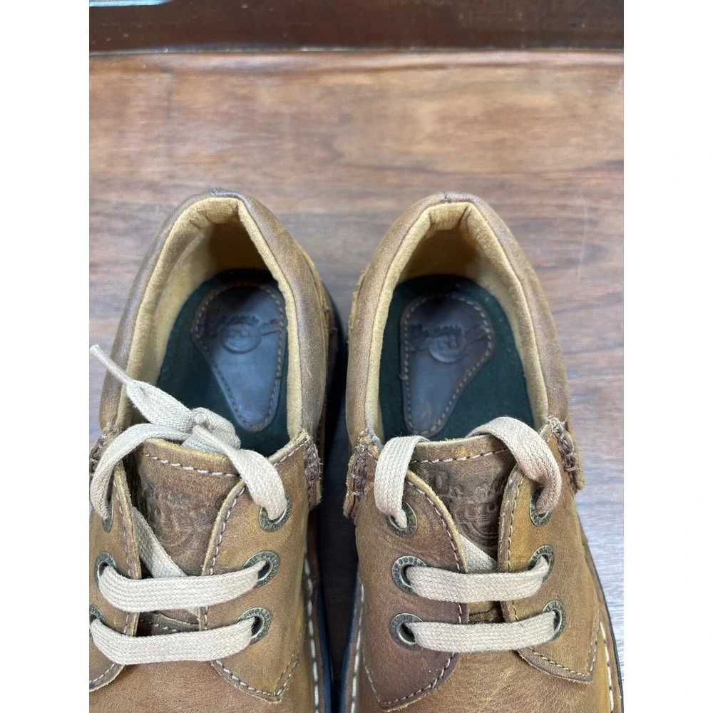 Dr Martens Mens US SZ 7 UK SZ 6  3 Eyelet Oxford Camel Tan Brown Rare EUC Clean